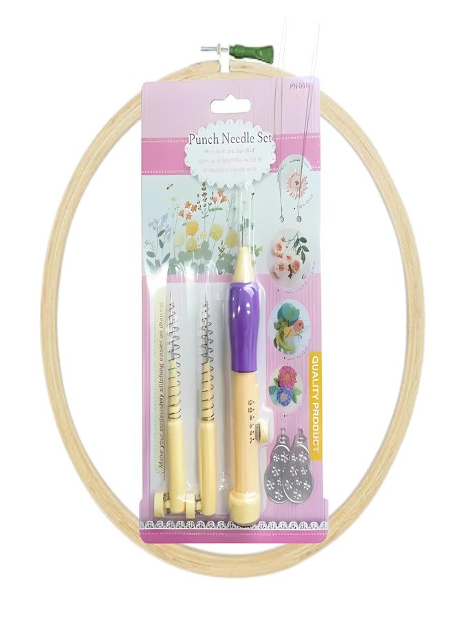 LECRAFT Punch Needle Embroidery Kit with Adjustable Handle, Threaders & Needle Set - DIY Handheld Tool for Wool, Yarn & Fabric Art - Beginner to Expert Craft Ki - Image 1